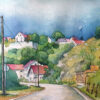 Original Aquarellbild, Motiv Stein in der Oberpfalz