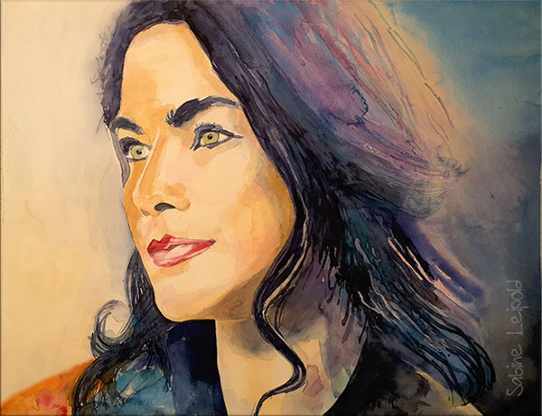 Aquarellkunst, Aquarellmalerei, Portrait Frau