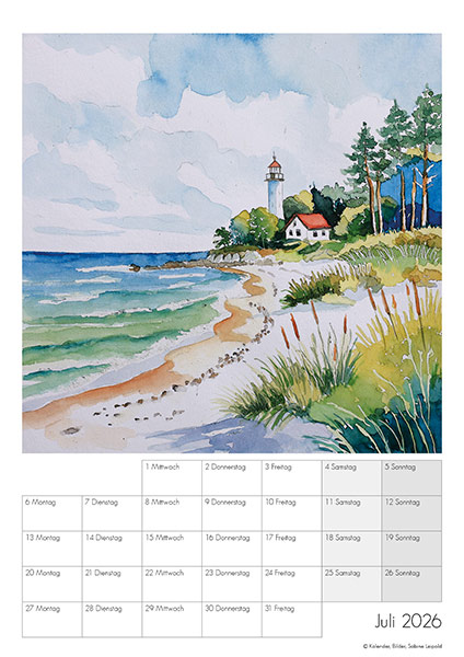 Kunstkalender-2026-Aquarelle-Sabine Leipold