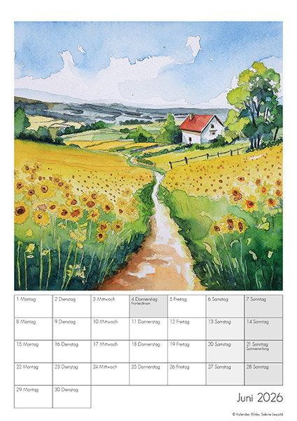 Kunstkalender-2026-Aquarelle-Sabine Leipold