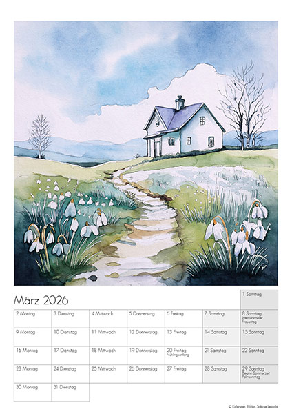 Kunstkalender-2026-Aquarelle-Sabine Leipold